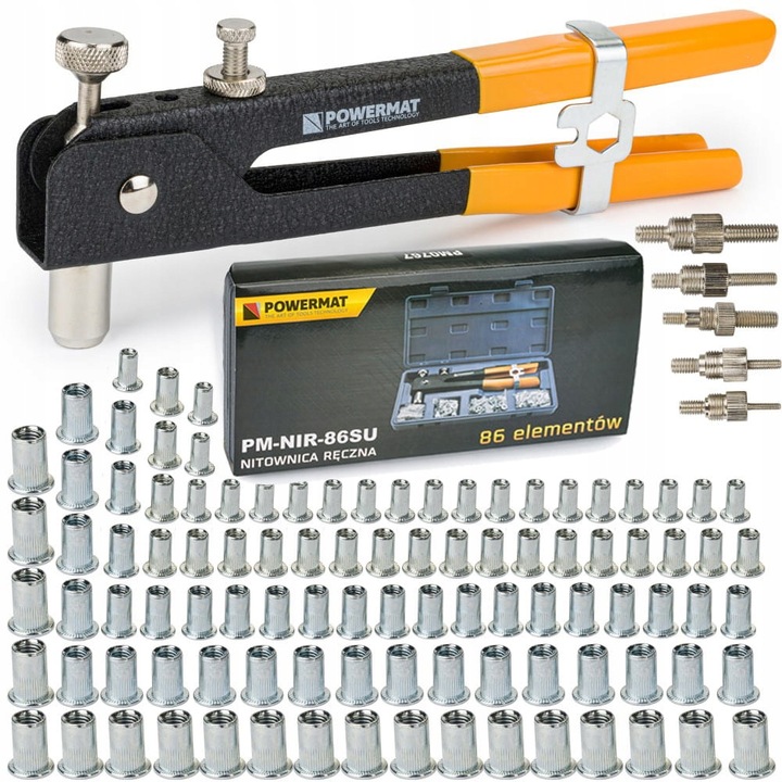 NITOWNICA RĘCZNA DO NITONAKRĘTEK M3-M8 ZESTAW 105E