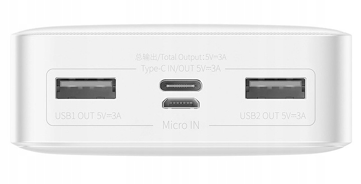 POJEMNY MOCNY POWER BANK POWERBANK BASEUS 20000MAH 3x USB USB-C 3A PD 15W