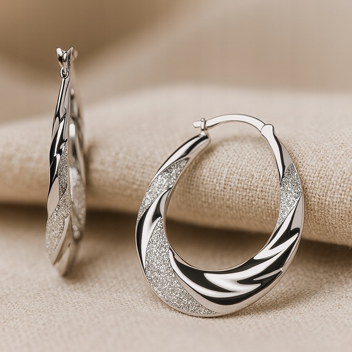 Srebrne kolczyki angielskie koła rodowane srebro próba 925 oryginalne