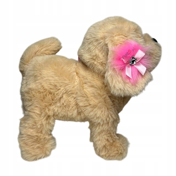 INTERAKTYWNY PIESEK PLUSZOWY NA SMYCZY CHODZĄCY SZCZEKAJĄCY N BATERIE XXL