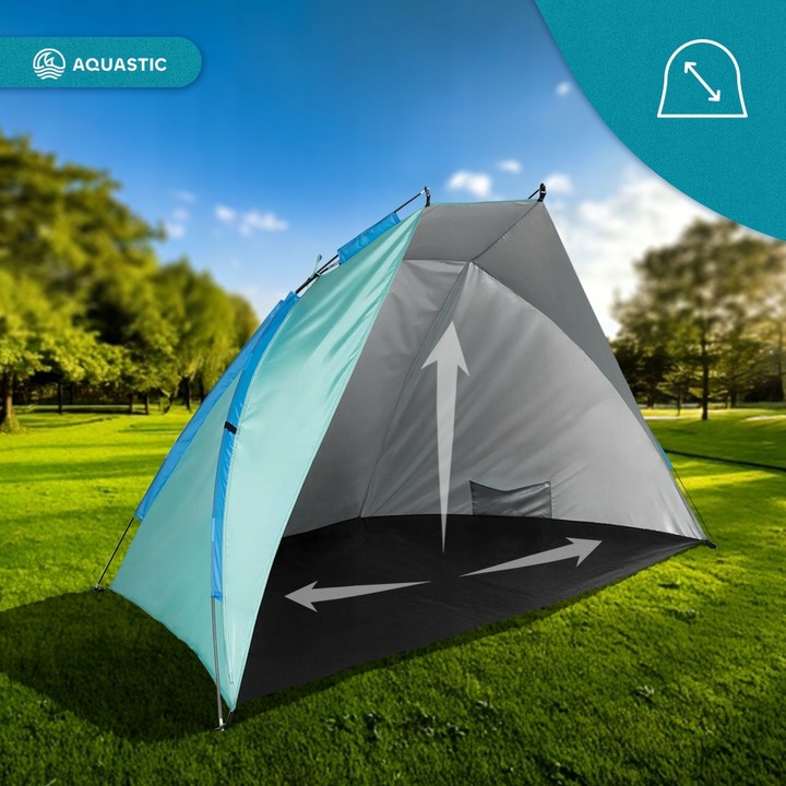 Namiot plażowy AQUASTIC Concielo turkusowy OS UPF 50+ Ochrona przed słońcem