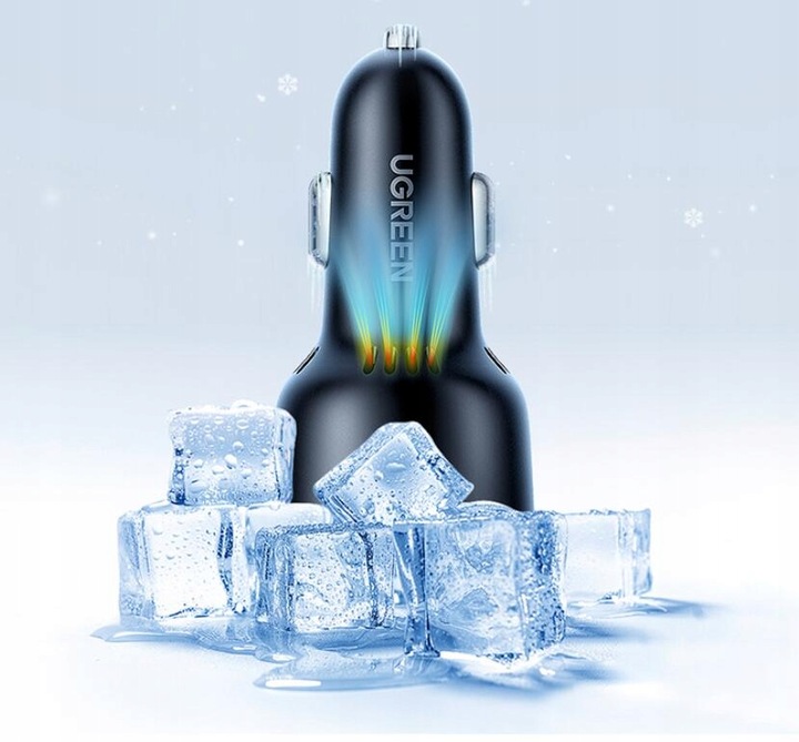 UGREEN ŁADOWARKA SAMOCHODOWA 2X USB TYP C / 1X USB 5A PD QC 69W