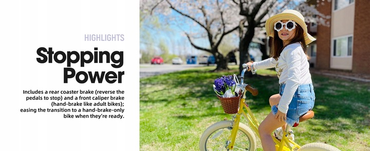 JOYSTAR 18-calowy rower dla dzieci 5-9 lat Stabilizatory Hand&Coaster