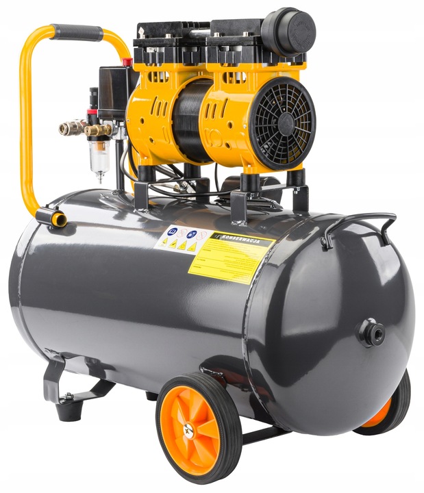 KOMPRESOR BEZOLEJOWY 50L SPRĘŻARKA 8 BAR 290l/min 230V SEPARATOR CICHY 59dB