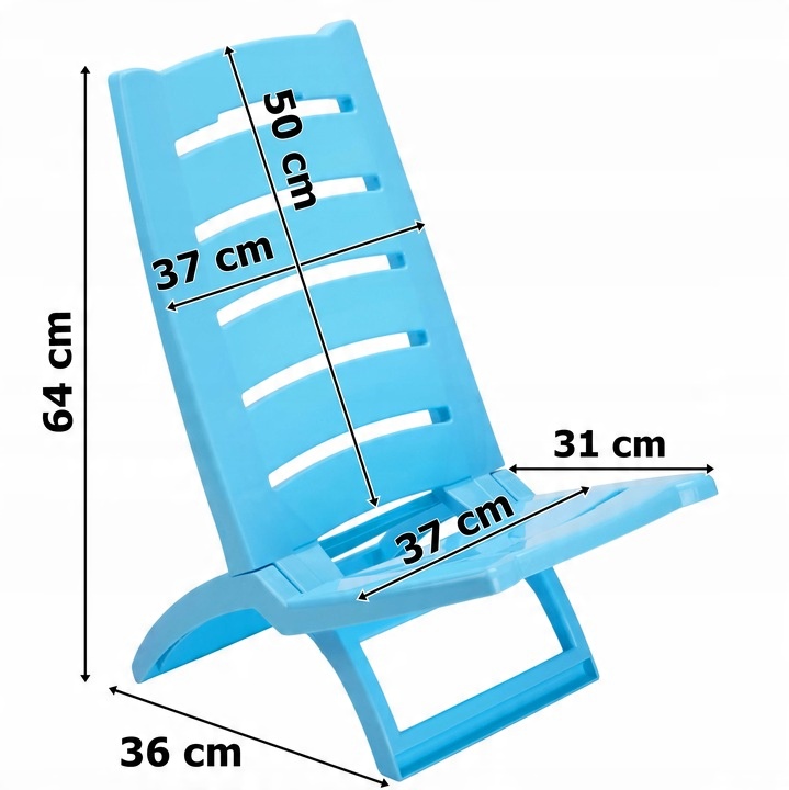 KRZESŁO PLAŻOWE SKŁADANE PLASTIKOWE KRZESEŁKO MOCNE TURYSTYCZNE LEŻAK FOTEL