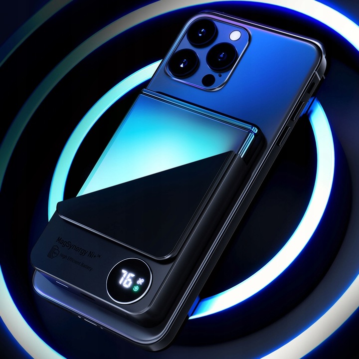 Powerbank 10000 mAh MagSafe QI USB-C Lightning - 3mk HARDY MagSynergy Ni+