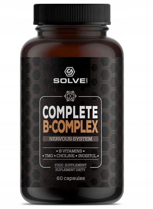 SolveLabs Complete Witaminy B-complex B6, B9, B12, P5P, 5-MTHF 60 kapsułek