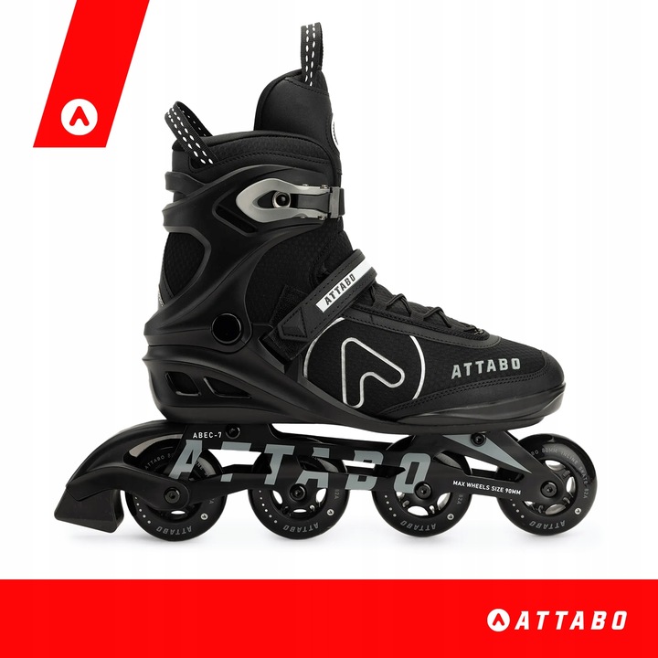 Rolki męskie ATTABO Bricker 45 Fitness czarne ABEC-7 ALUMINIOWA SZYNA