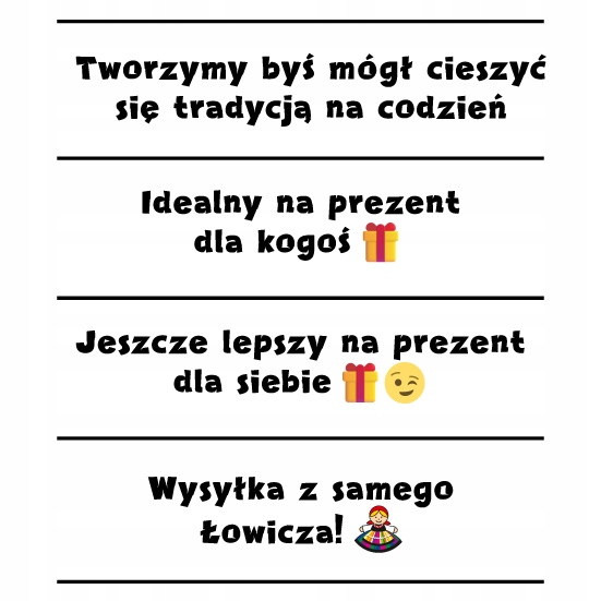Bombki choinkowe w pudełku Folkstar wzór łowicki, nietłukące się, 4szt.
