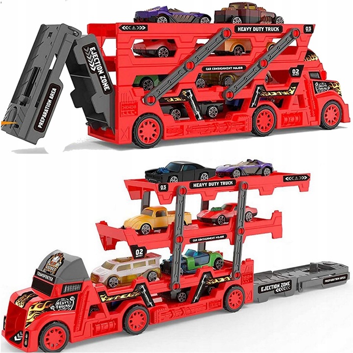 TIR laweta + 6 autka resoraki wyrzutnia cięzarówka Ciężarówka do przewozu s