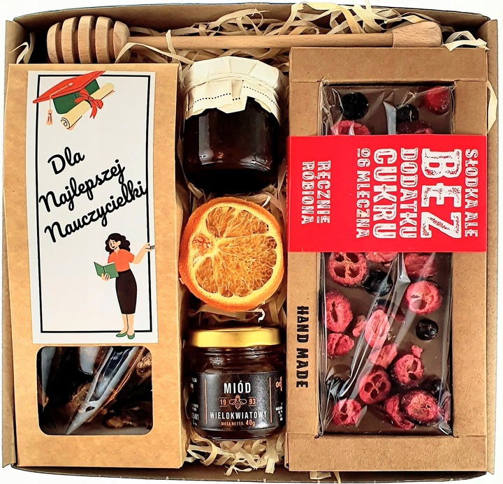 Kosz prezentowy na zakończenie roku personalizowany zestaw dla nauczyciela