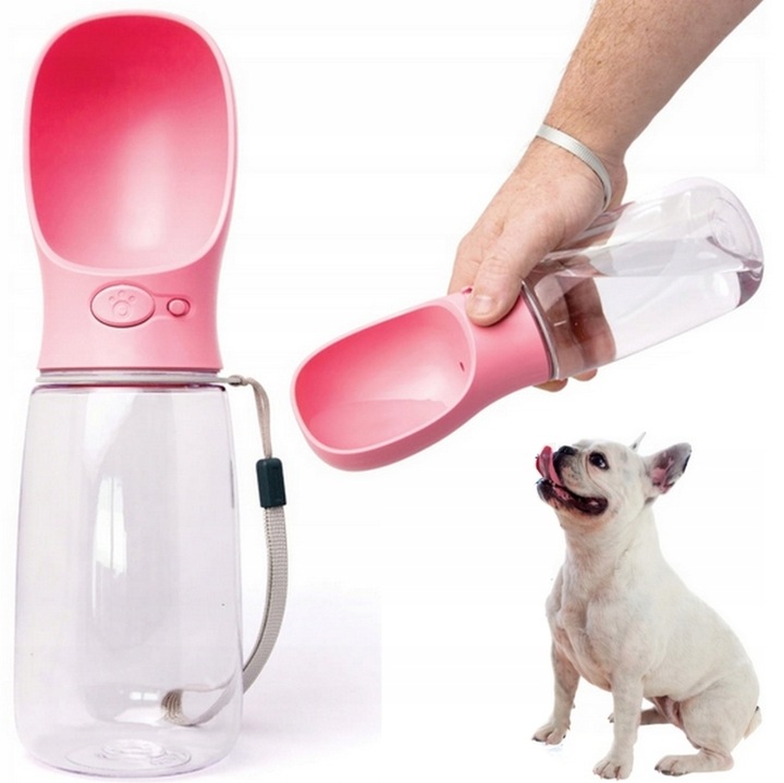 BUTELKA NA WODĘ DLA PSA BIDON POIDŁO MISKA 0,5L PRZENOŚNA SPACER TURYSTYCZN