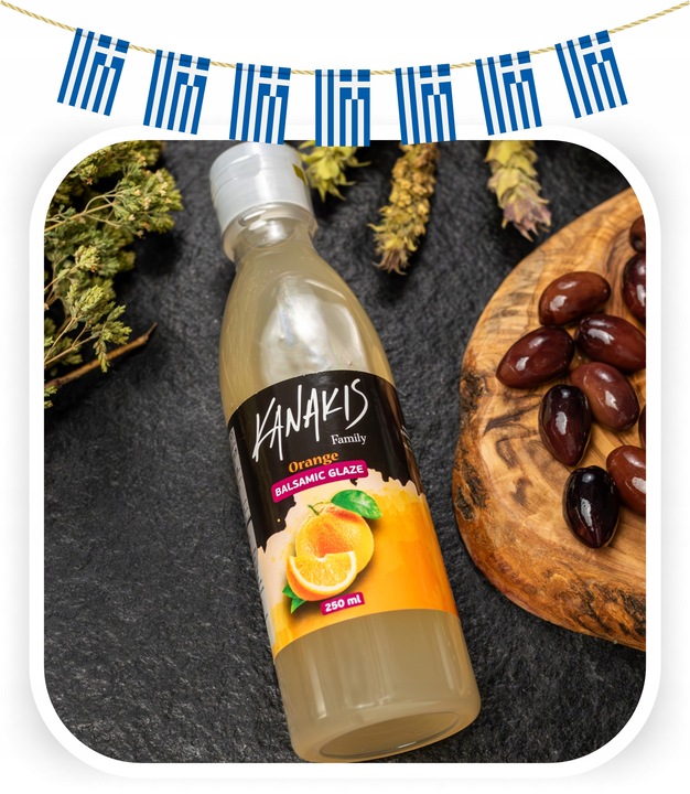 KREM BALSAMICZNY sos pomarańczowy 100% GRECKI 250ml do sałatek Kanakis
