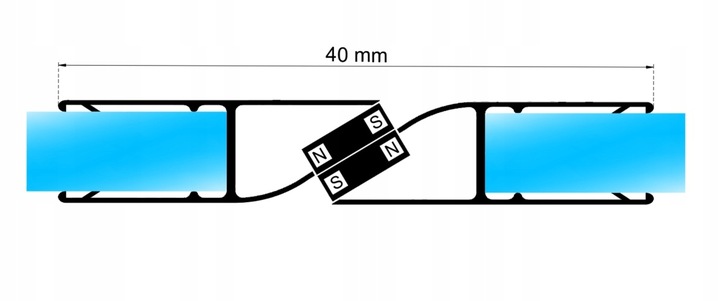 2x USZCZELKA DO KABINY PRYSZNICOWEJ MAGNETYCZNA 45° 90° SZYBA 5 6MM 185CM