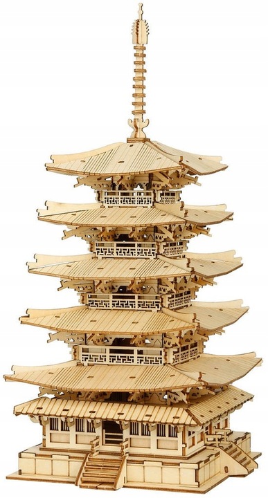 DREWNIANE PUZZLE 3D MODEL DO SKLEJANIA AZJATYCKA PAGODA