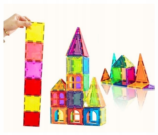 KLOCKI MAGNETYCZNE 3D Układanka Edukacyjna 45 elementów