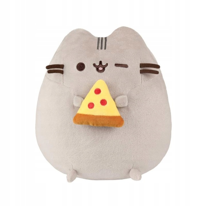 MASKOTKA PUSHEEN DLA DZIECKA Z PIZZĄ W ŁAPKACH 24cm PLUSZOWA PRZYTULANKA