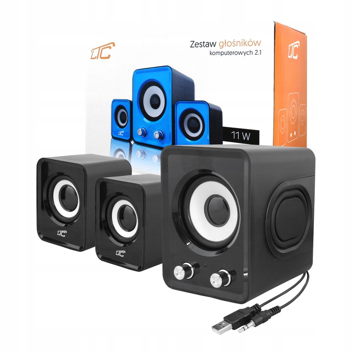 MOCNE GŁOŚNIKI KOMPUTEROWE 2.1 USB SUBWOOFER