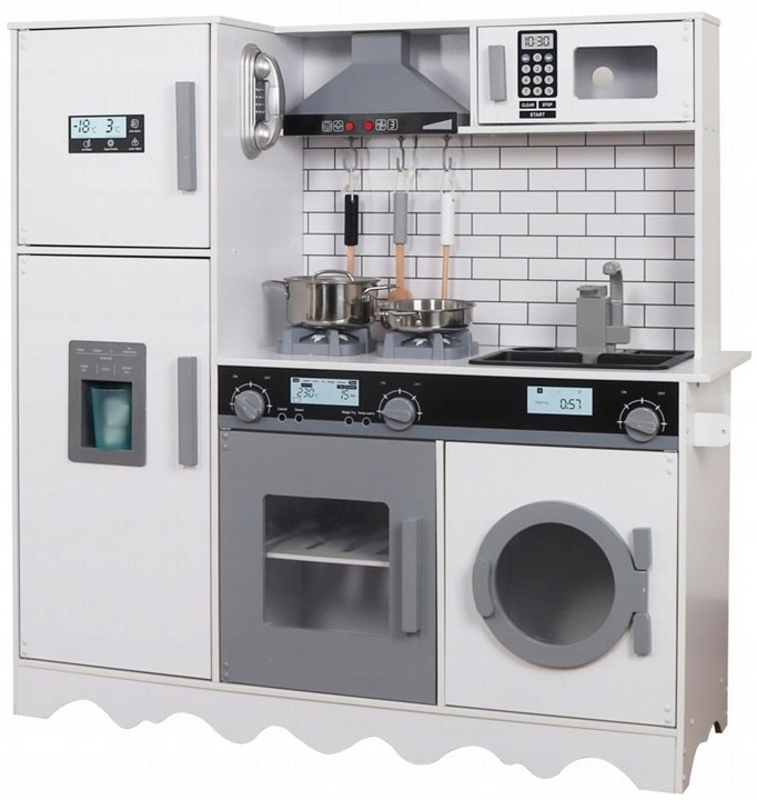 WIELKA DREWNIANA KUCHNIA DŹWIĘK ŚWIATŁO KRAN WODA DLA DZIECI WODA Z KRANU