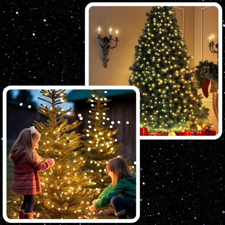 LAMPKI ŚWIATEŁKA CHOINKOWE 500LED ZEWNĘTRZNE WEWNĘTRZNE BIAŁE CIEPŁE 35M