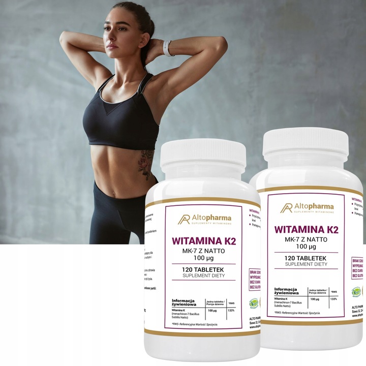 WITAMINA K2 MK-7 z natto 100µg MOCNE KOŚCI 2x120t