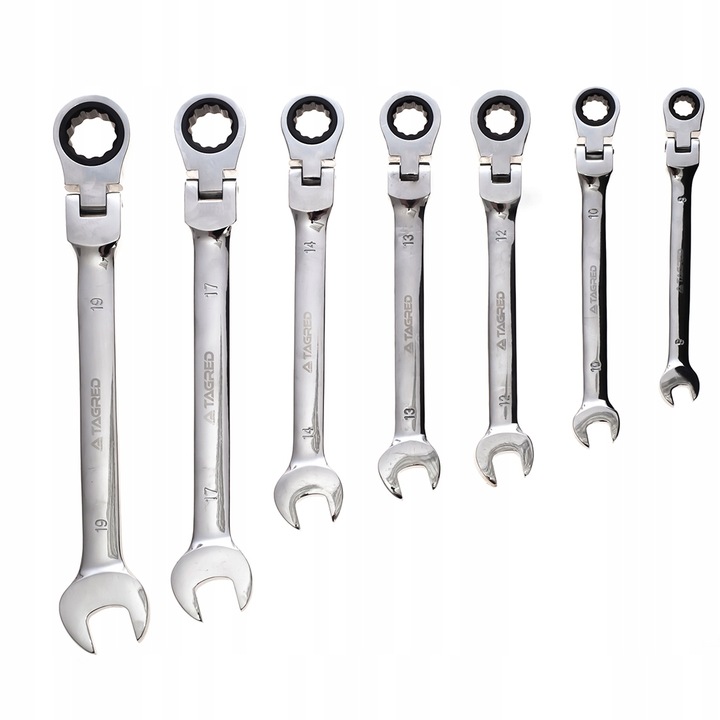 ZESTAW KLUCZY PŁASKO OCZKOWYCH 17 ELEMENTÓW MOCNE KUTE HARTOWANE