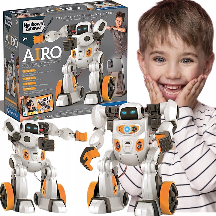 ROBOT AIRO NAUKOWA ZABAWA Z AI SZTUCZNA INTELIGENCJA STEROWANY CLEMENTONI