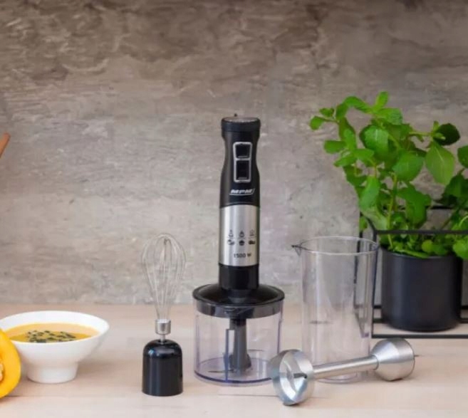 Blender ręczny MPM MBL-34M 1500W Funkcja Turbo Stal nierdzewna Czarny