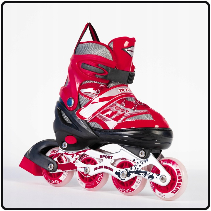 ROLKI REGULOWANE DLA DZIECI CHŁOPCA 30-33 CZARNO CZERWONE DZIECIĘCE