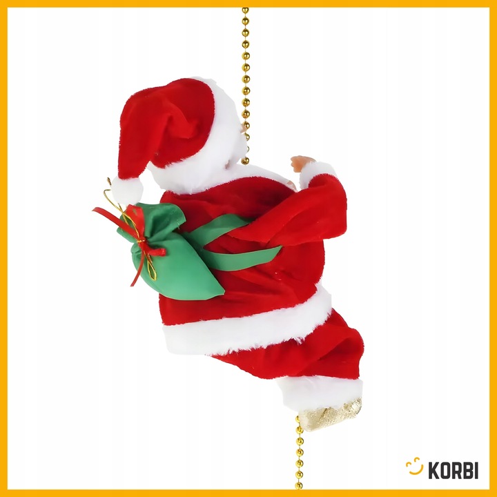 DEKORACJA WSPINAJĄCY SIĘ MIKOŁAJ OZDOBA ŚWIĄTECZNA GRAJĄCY PREZENT 100CM