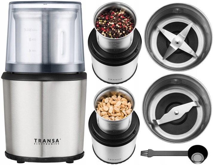 Młynek elektryczny i ROZDRABNIACZ do ziaren kawy ziół orzechów 2w1 300W