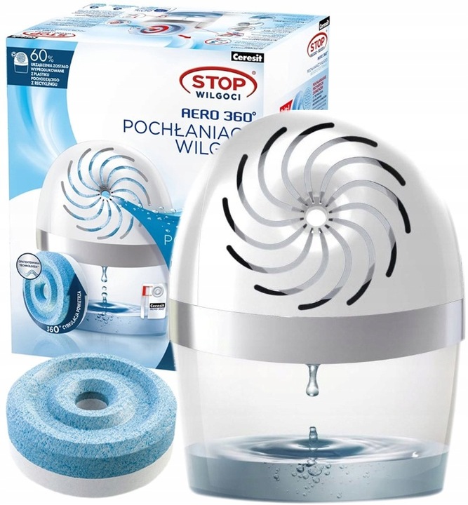 POCHŁANIACZ WILGOCI AERO360° TABLETKI BIAŁY CERESIT STOP WILGOCI