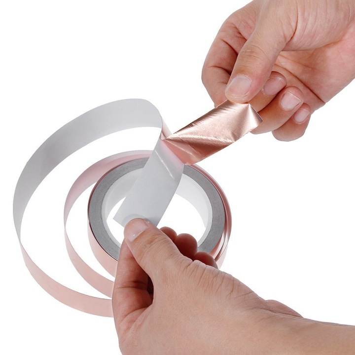 TAŚMA MIEDZIANA ODSTRASZAJĄCA ŚLIMAKI PRZECIW ŚLIMAKOM SAMOPRZYLEPNA 25M