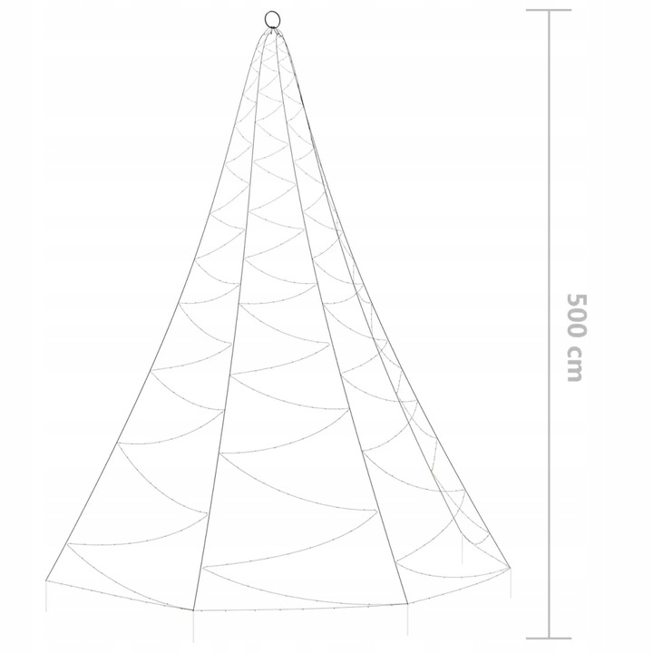 Choinka ścienna z hakiem, 720 punktów LED, niebies