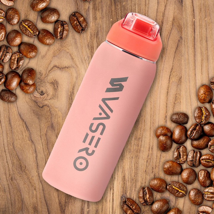 KUBEK TERMICZNY BIDON TERMOS PRÓŻNIOWY 750ml blokada uchwyt ustnik + SŁOMKA