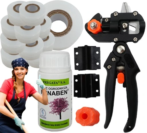 ZESTAW SEKATOR DO SZCZEPIEŃ OKULIZACJI DRZEW krzewów + taśma 11 szt +MAŚĆ
