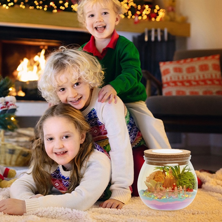 ZESTAW DO TWORZENIA KRYSZTAŁ TERRARIUM DIY DLA DZIECKI Z DIODĄ LED I PILOT