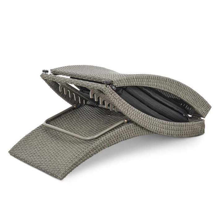 Leżak ogrodowy składany regulowany na balkon taras technorattan z poduszką