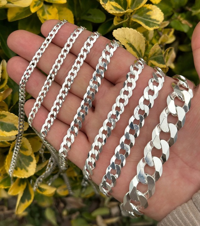 PEŁNA Bransoletka Srebrna Męska SREBRO 925 Diamentowana WŁOSKA Pancerka 6mm