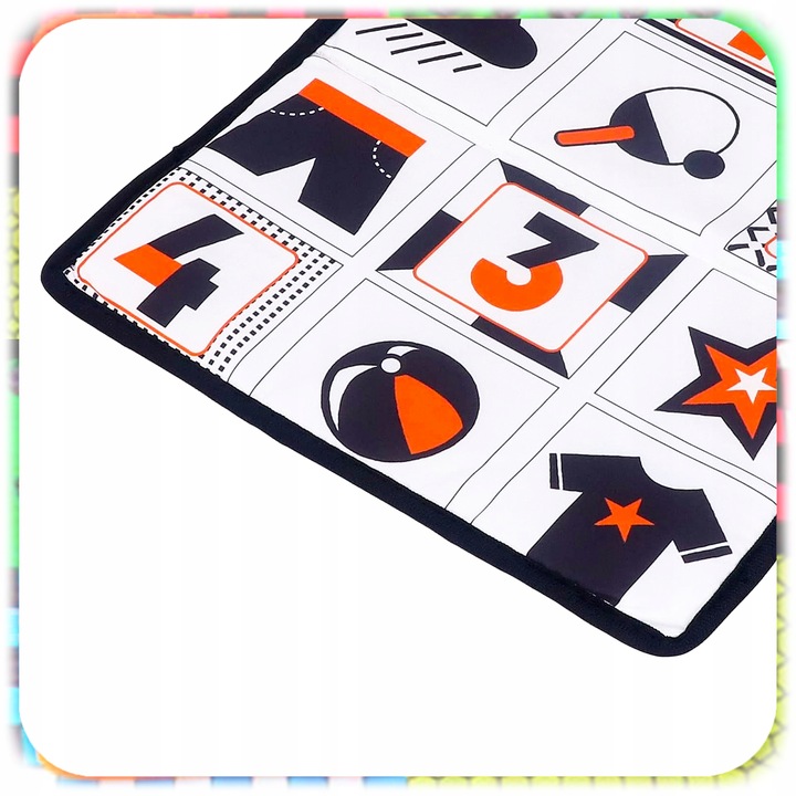 KSIĄŻECZKA KONTRASTOWA DLA NIEMOWLĄT Z Lusterkiem Sensoryczna Składana 0+