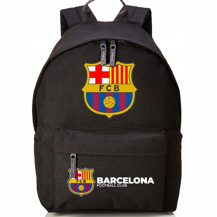 Plecak Szkolny Czarny FC BARCELONA Kluby Piłkarskie Piłkarze Sportowe Wzory