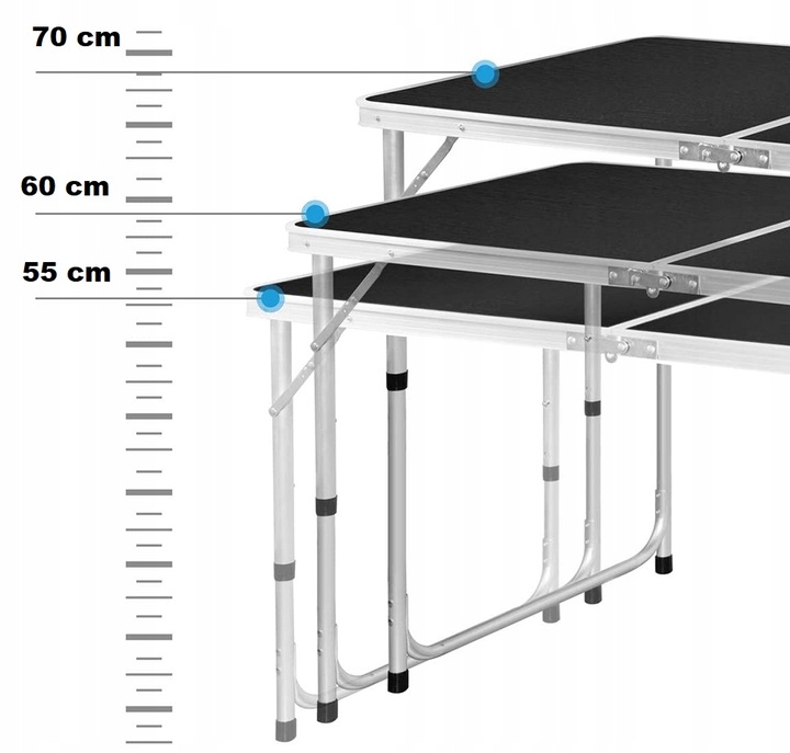 STOLIK STÓŁ TURYSTYCZNY SKŁADANY KEMPINGOWY ZESTAW Z 4 KRZESŁAMI CZARNY
