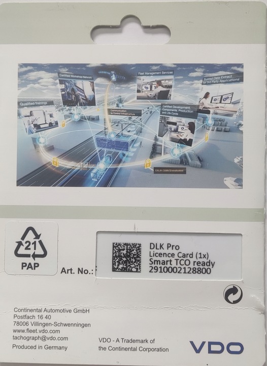 Karta licencja aktualizacja oprogramowanie dla czytników VDO DLK