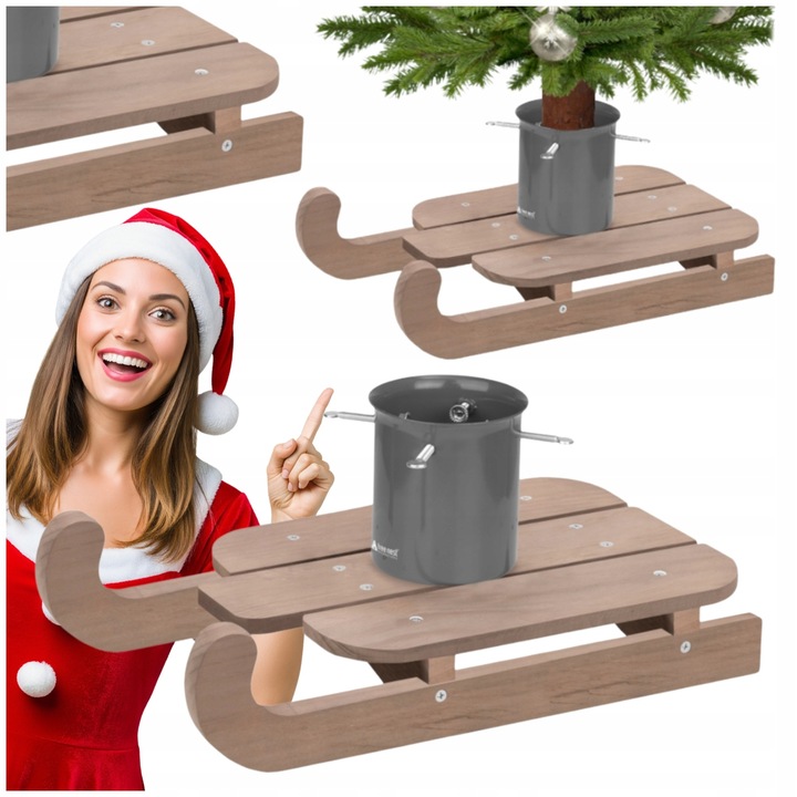 Stojak pod choinkę z pojemnikiem na wodę 1,3l sanki Podstawka na drzewko