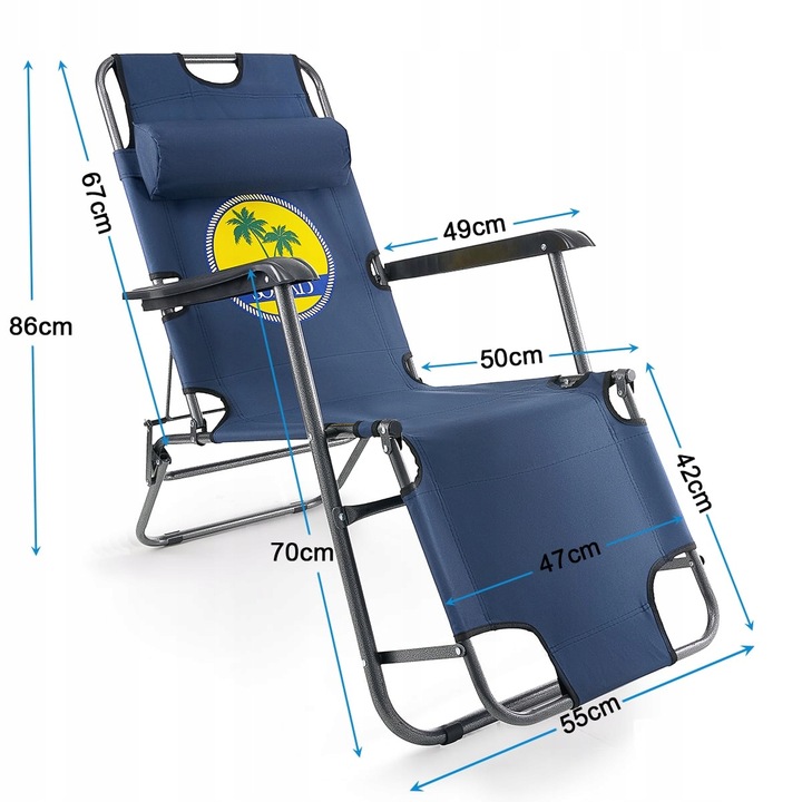 3 WZORY LEŻAK PLAŻOWY FOTEL OGRODOWY SKŁADANY NA PLAŻĘ 2W1