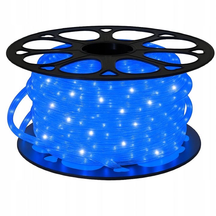 Wąż Świetlny LED Flash Niebieski + Biały Zimny 50m IP44 Okrągły Zewnętrzny