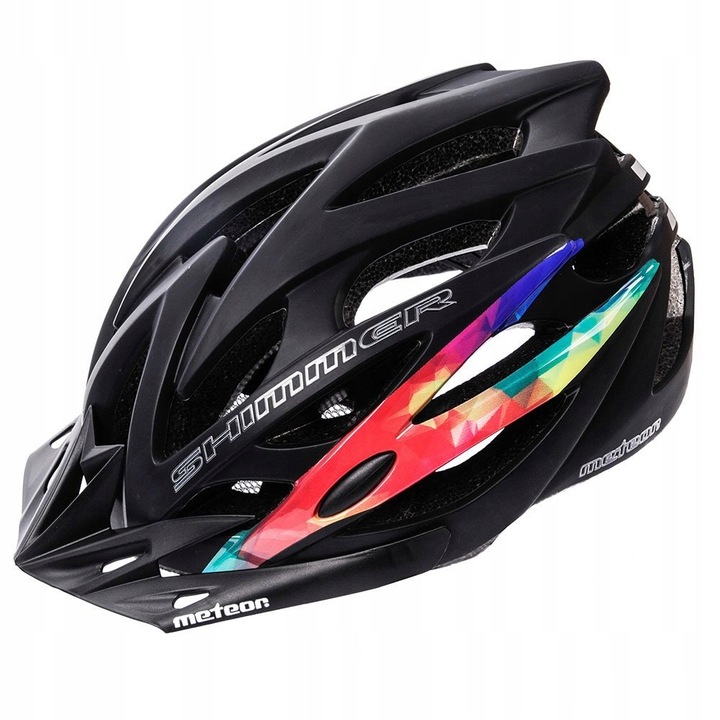 KASK ROWEROWY REGULOWANY METEOR SHIMMER M 55-58 siatka otwory wentylacyjne