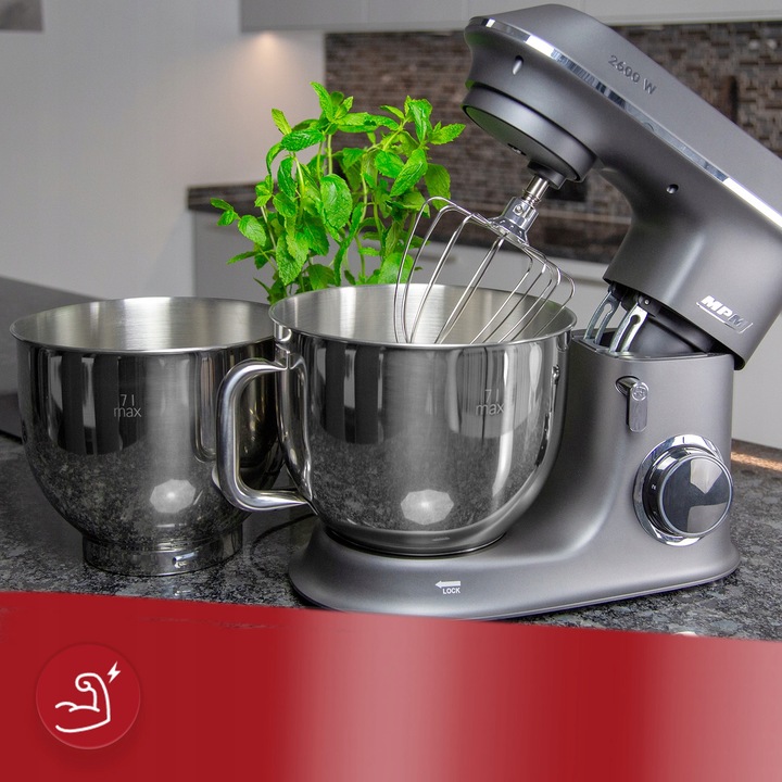 Robot planetarny kuchenny 2 misy w zestawie MPM MRK-20 2600 W