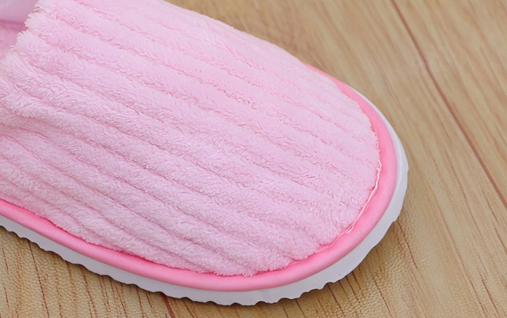 10 PAR Kapcie hotelowe Klapki uniwersalne FROTTE zakryte palce RÓŻOWE SPA