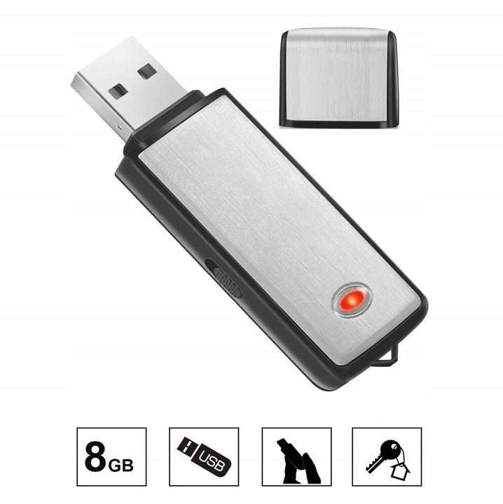 MINI DYKTAFON PENDRIVE PODSŁUCH SZPIEGOWSKI USB 8GB